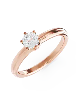 Inel de logodna din aur roz de 18K cu un diamant solitaire de 0.5ct
