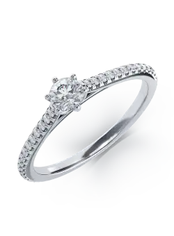 Inel de logodna din platina cu diamant de 0.19ct si diamante de 0.185ct