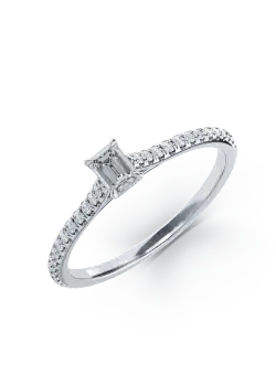 Inel de logodna din platina cu diamant de 0.19ct si diamante de 0.195ct