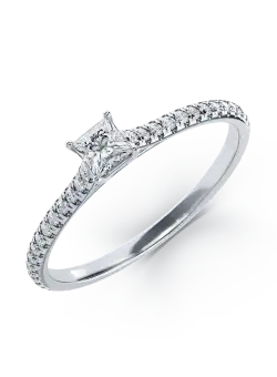 Inel de logodna din platina cu diamant de 0.25ct si diamante de 0.16ct