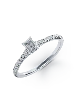 Inel de logodna din platina cu diamant de 0.25ct si diamante de 0.18ct