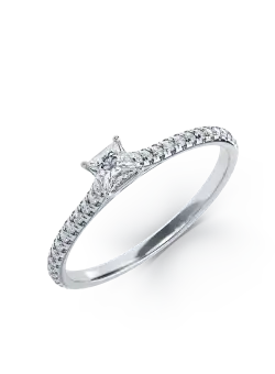 Inel de logodna din platina cu diamant de 0.2ct si diamante de 0.16ct