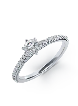 Inel de logodna din platina cu diamant de 0.31ct si diamante de 0.174ct