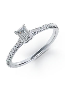 Inel de logodna din platina cu diamant de 0.31ct si diamante de 0.2ct