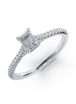 Inel de logodna din platina cu diamant de 0.42ct si diamante de 0.19ct