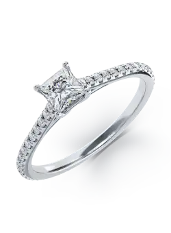 Inel de logodna din platina cu diamant de 0.43ct si diamante de 0.19ct