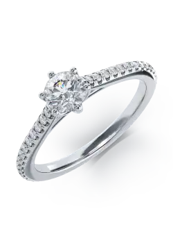 Inel de logodna din platina cu diamant de 0.6ct si diamante de 0.189ct