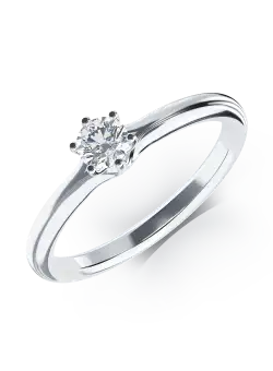 Inel de logodna din platina cu un diamant solitaire de 0.24ct