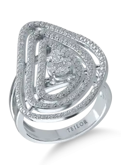 Inel din aur alb cu diamante de 0.975ct