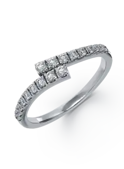 Inel din aur alb de 14K cu diamante de 0.34ct