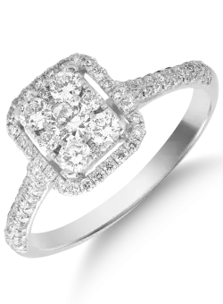 Inel din aur alb de 18K cu diamante de 0.62ct