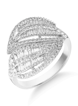 Inel din aur alb de 18K cu diamante de 1.11ct