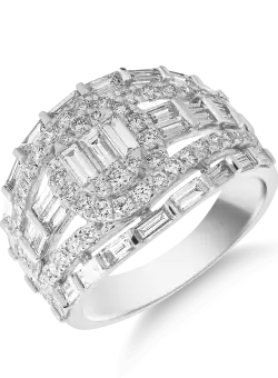 Inel din aur alb de 18K cu diamante de 1.84ct