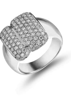 Inel din aur alb de 18K cu diamante negre de 0.96ct si diamante transparente de 0.51ct