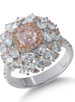 Inel din aur alb-roz cu diamante de 2.85ct