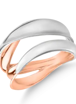 Inel din aur alb-roz de 14K