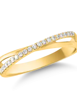 Inel din aur galben de 14K cu diamante de 0.13ct