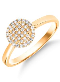 Inel din aur galben de 14K cu diamante de 0.19ct