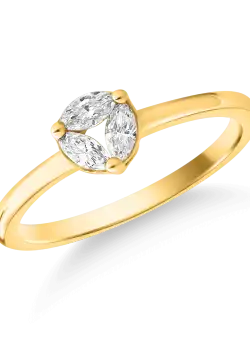Inel din aur galben de 18K cu diamante de 0.201ct