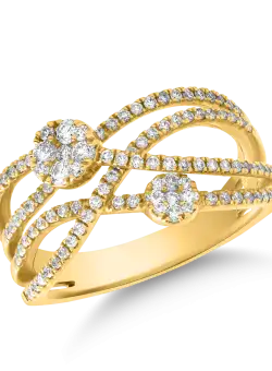 Inel din aur galben de 18K cu diamante de 0.54ct