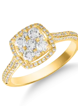 Inel din aur galben de 18K cu diamante de 0.64ct
