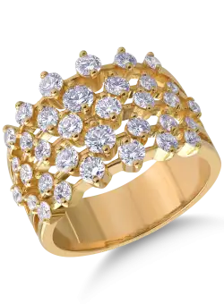 Inel din aur galben de 18K cu diamante de 1.8ct