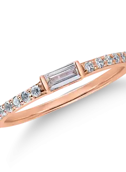 Inel din aur roz cu diamant de 0.07ct si diamante de 0.2ct