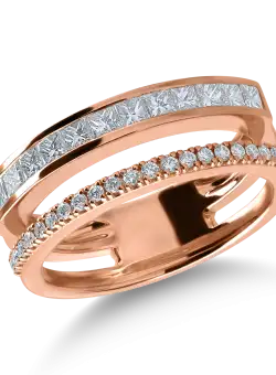 Inel din aur roz cu diamante de 0.86ct