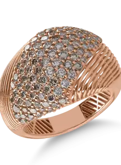 Inel din aur roz cu diamante maro de 1.93ct