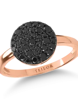 Inel din aur roz cu diamante negre de 0.57ct