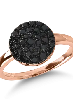 Inel din aur roz cu diamante negre de 0.59ct