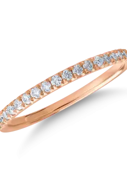 Inel din aur roz de 14K cu diamante de 0.17ct