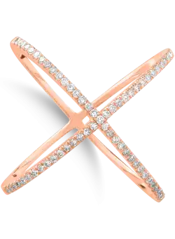 Inel din aur roz de 14K cu diamante de 0.29ct