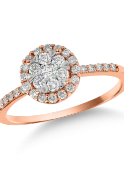 Inel din aur roz de 14K cu diamante de 0.5ct