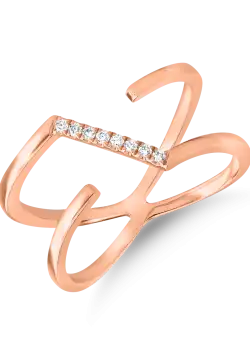 Inel din aur roz de 18K cu diamante de 0.05ct