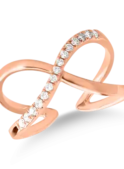 Inel din aur roz de 18K cu diamante de 0.17ct