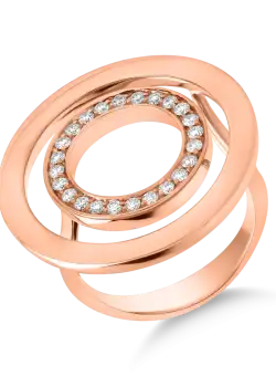 Inel din aur roz de 18K cu diamante de 0.3ct