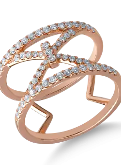 Inel din aur roz de 18K cu diamante de 0.49ct