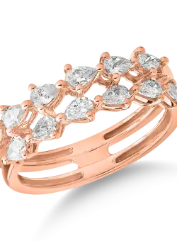 Inel din aur roz de 18K cu diamante de 0.698ct
