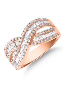 Inel din aur roz de 18K cu diamante de 0.98ct