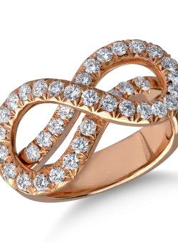 Inel din aur roz de 18K cu diamante de 1.1ct