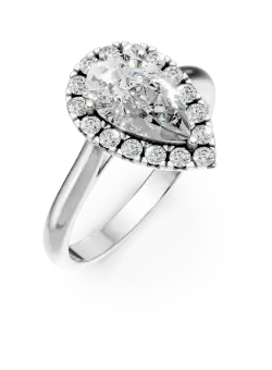 Inel Flora din aur alb cu diamante de 1.21ct create in laborator