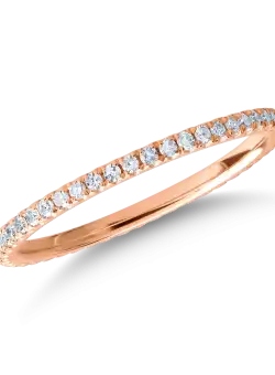 Inel infinity din aur roz de 14K cu diamante de 0.29ct