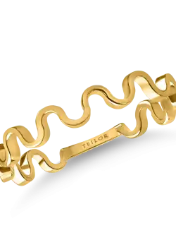 Inel ondulat din aur galben