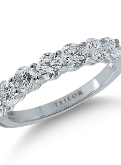 Inel semi eternity din aur alb cu diamante de 1.39ct