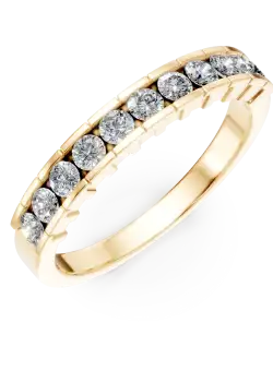 Inel semi eternity din aur galben cu diamante de 0.5ct