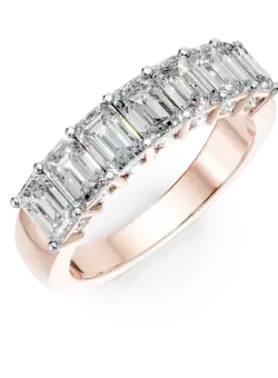 Inel semi eternity Leon din aur roz cu diamante de 1.5ct create in laborator