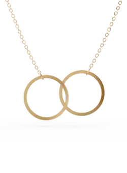 Lant cu pandantiv cercuri din aur galben