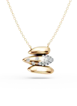 Lant cu pandantiv din aur galben cu diamante de 0.2ct