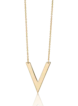 Lant cu pandantiv din aur galben de 14K